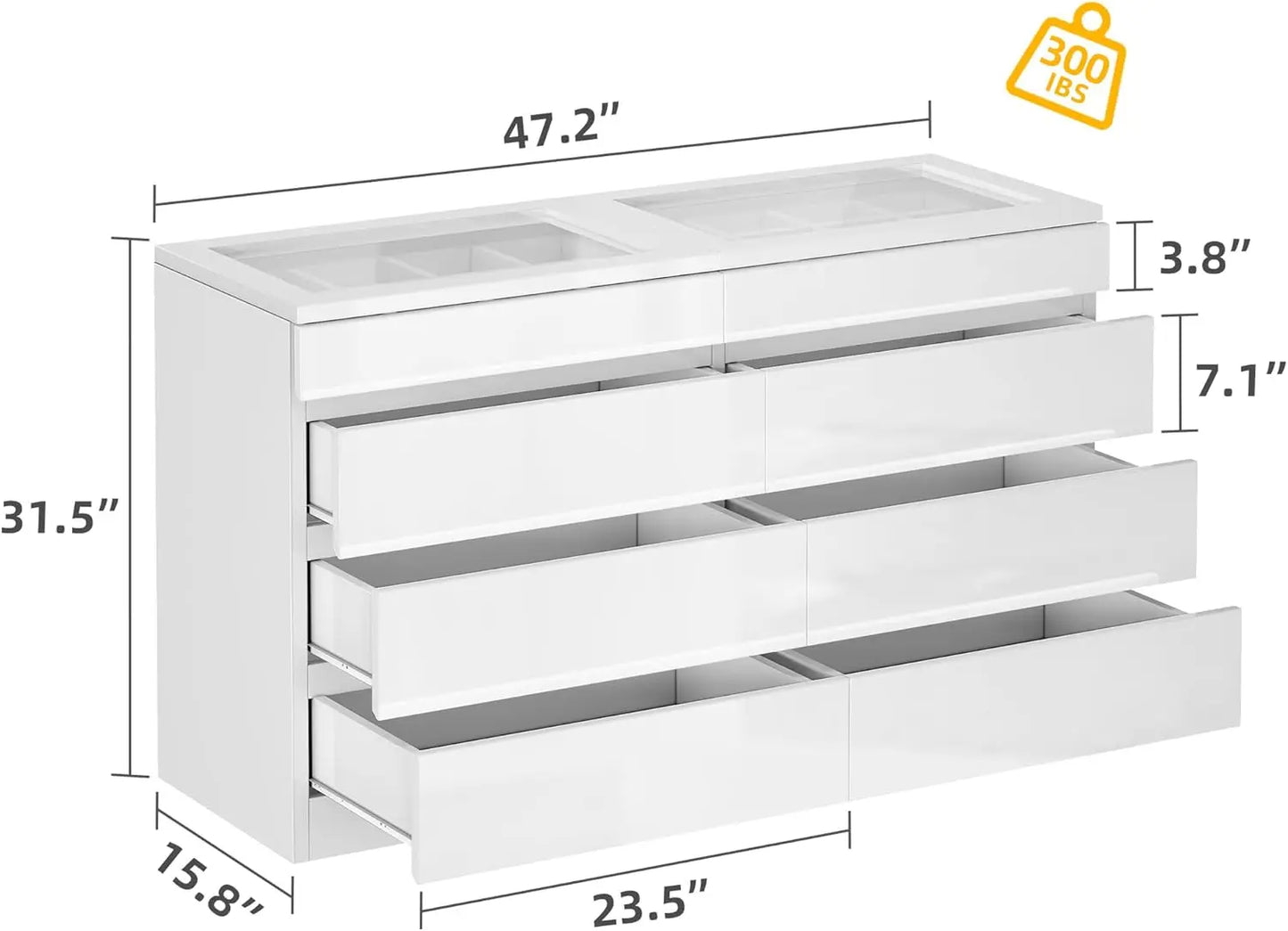 8 Drawer Dresser with LED