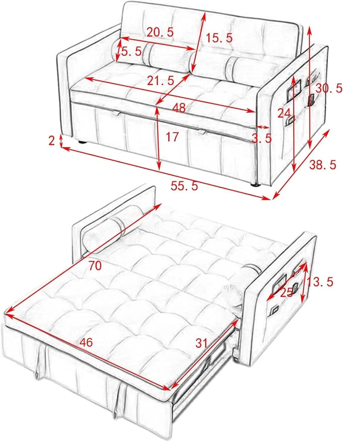 Sofa w/Pullout Bed