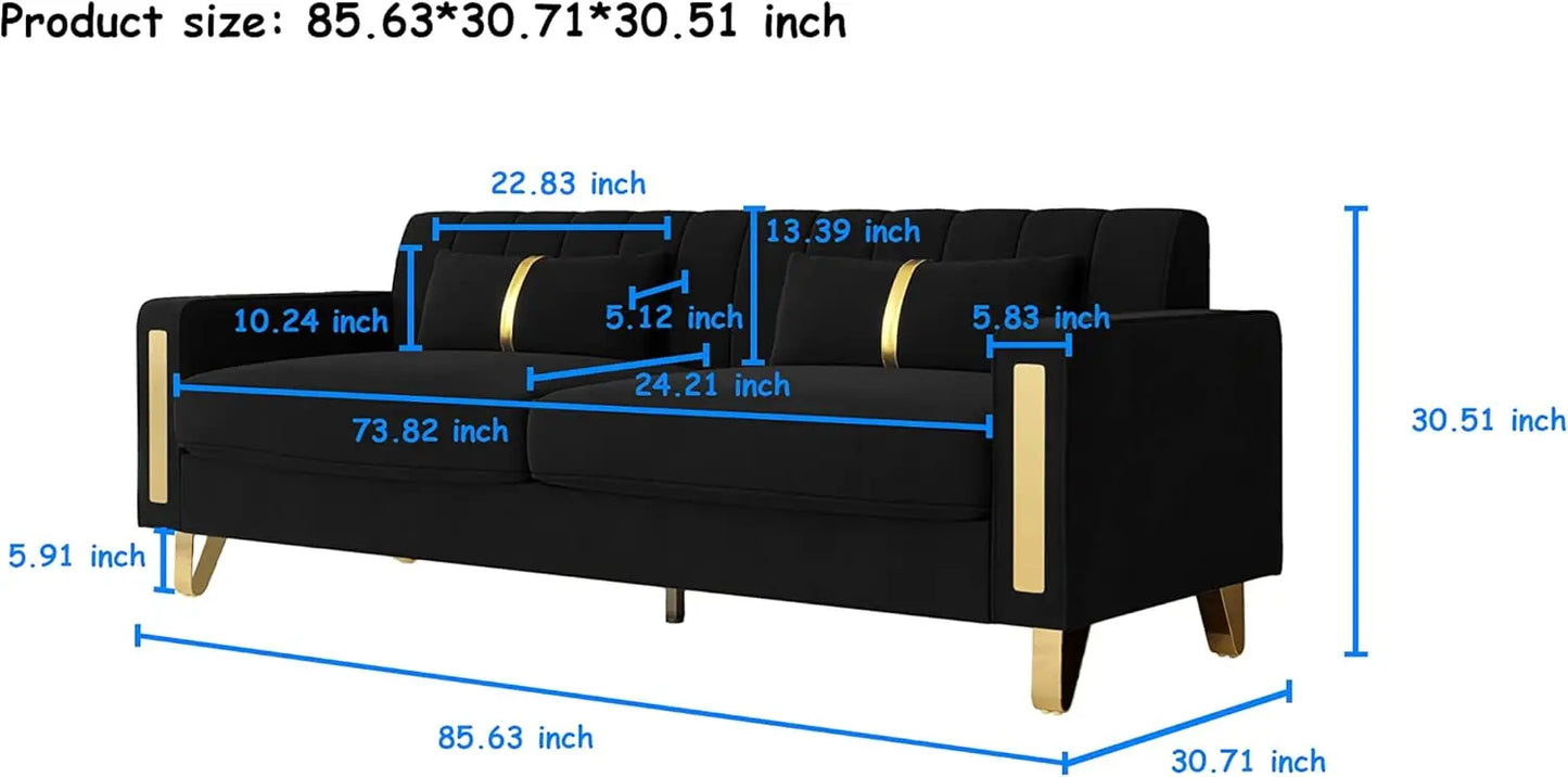 Sofa Chaise for Living Room Office Apartment Black