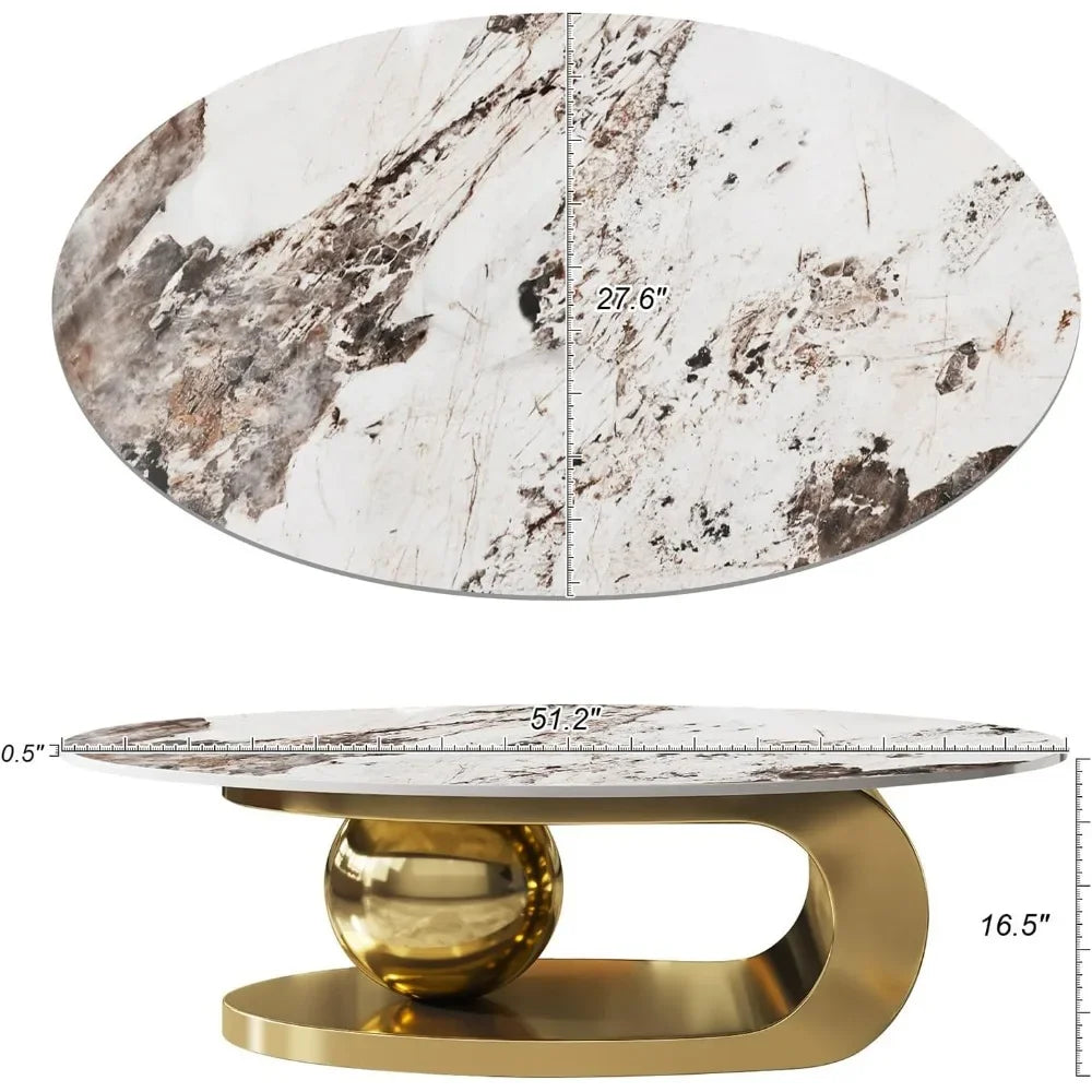 Modern Oval Stone Coffee Table