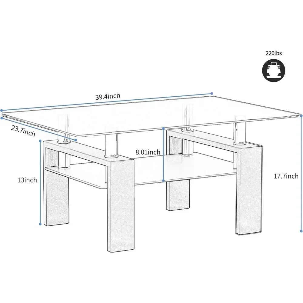 Rectangle Glass Coffee Table