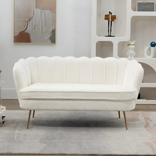 Ivory White Small Loveseat Sofa